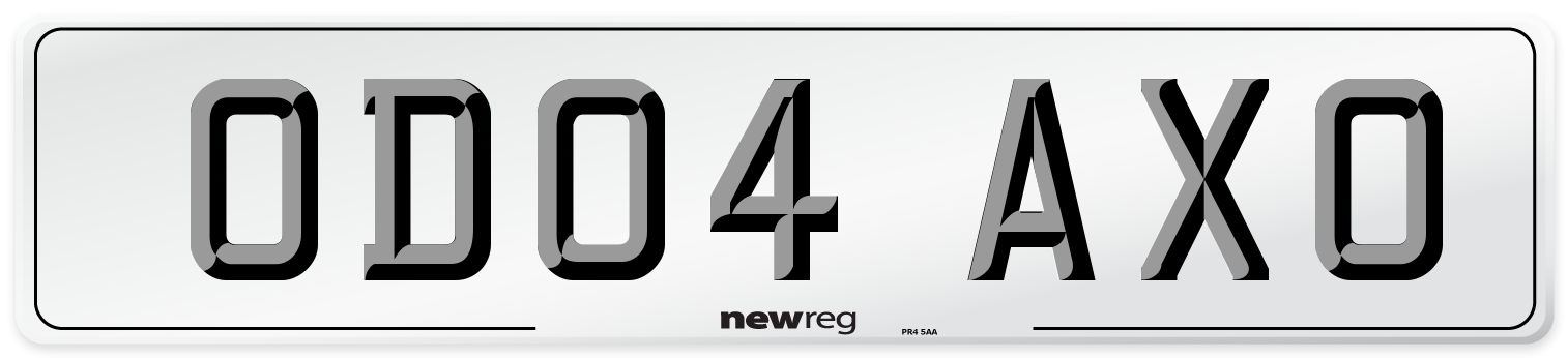 OD04 AXO Number Plate from New Reg